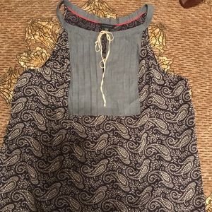 Tommy Hilfiger Navy Paisley & Chambray Halter XL